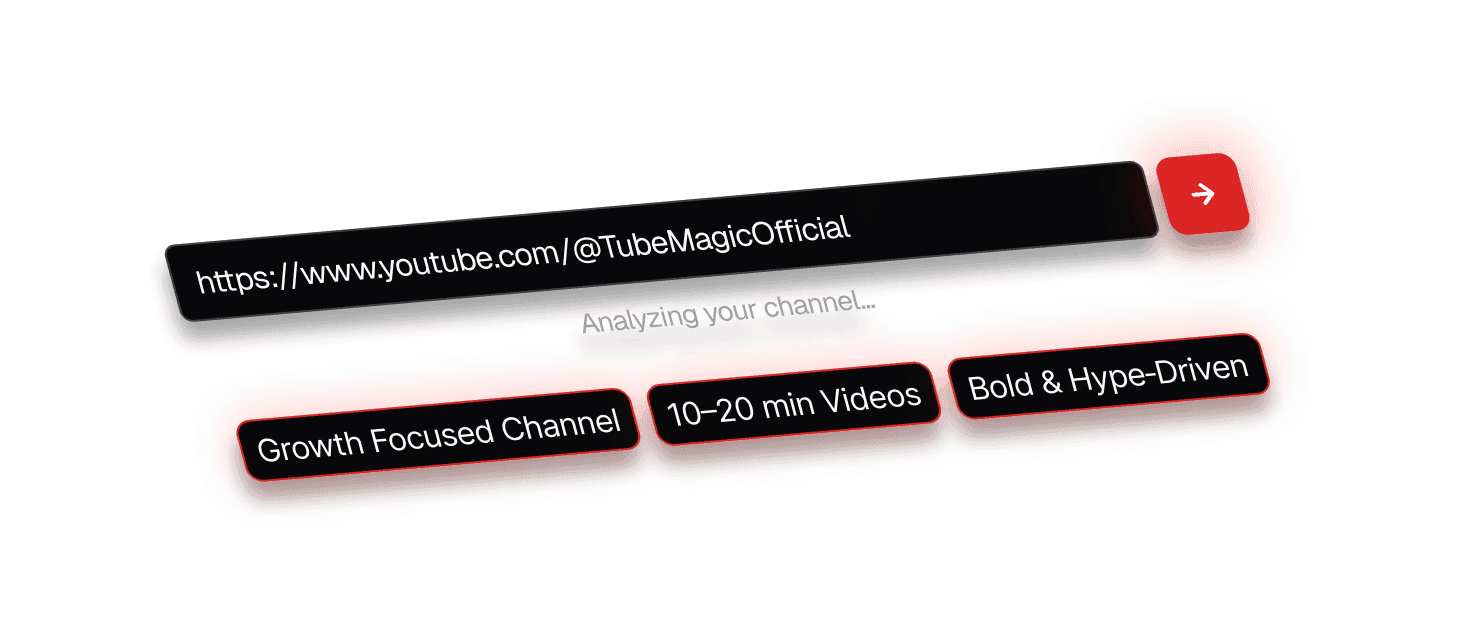 TubeMagic's script generator matching a channel's style, shown on the vendor's own site
