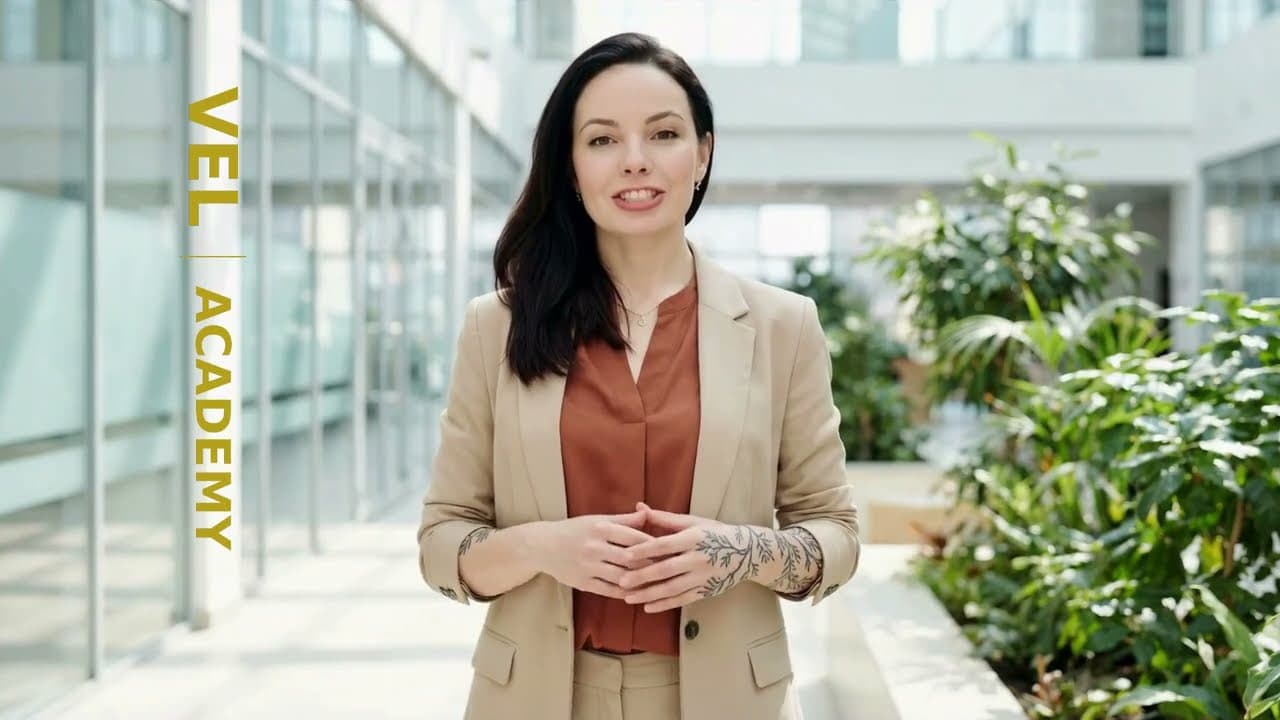 Yuliia Vel, VEL Academy's instructor, in the academy's official promotional video